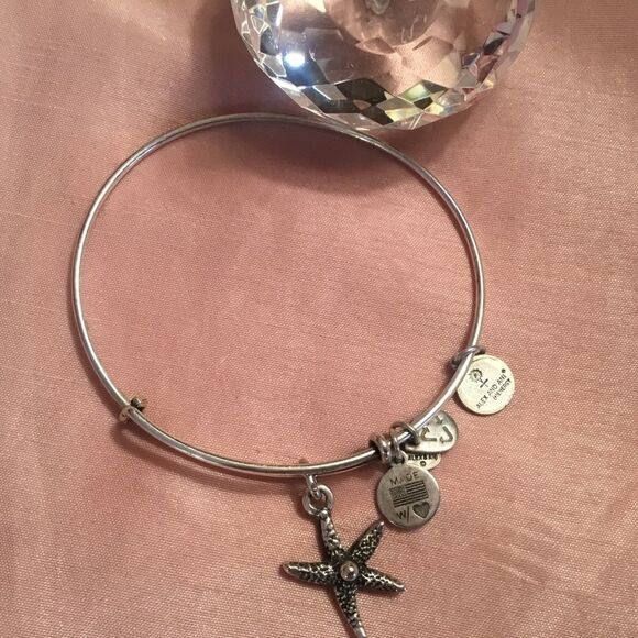 Alex and Ani Silvertone Bangle w/Starfish - Picture 1 of 5